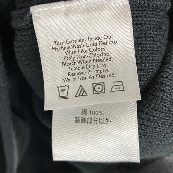 Y2K Eddie Bauer Men’s Quarter-Zip Pullover Sweater Colorblock Medium Black Red - Picture 7 of 7